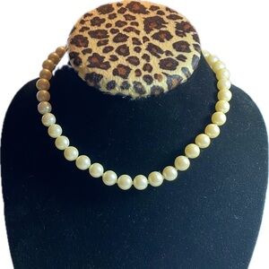 Vintage 15 1/4” faux pearl knotted necklace.